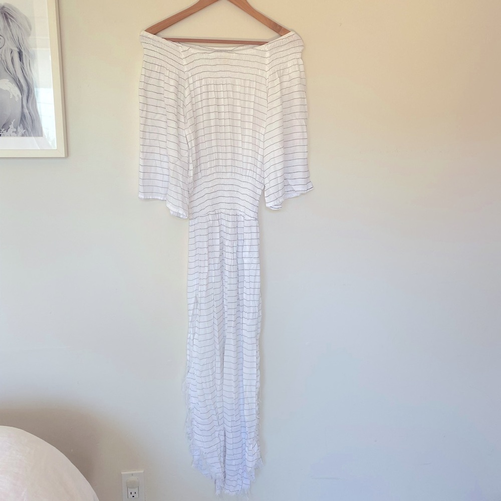 Faithfull the brand White and Black Stripe Maxi Dress